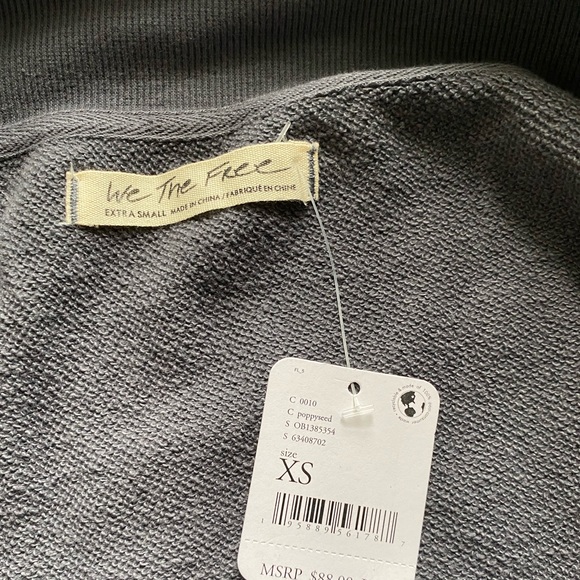 NWT Free People Bri Pullover/Poppyseed Sweatshirt Size XS - Picture 12 of 12